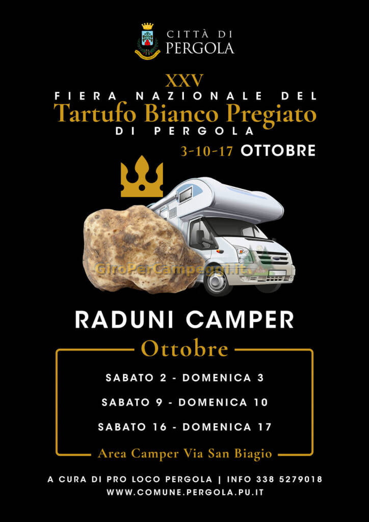 Raduni Camper in occasione della XXV Fiera Nazionale del Tartufo Bianco Pregiato di Pergola (PU)