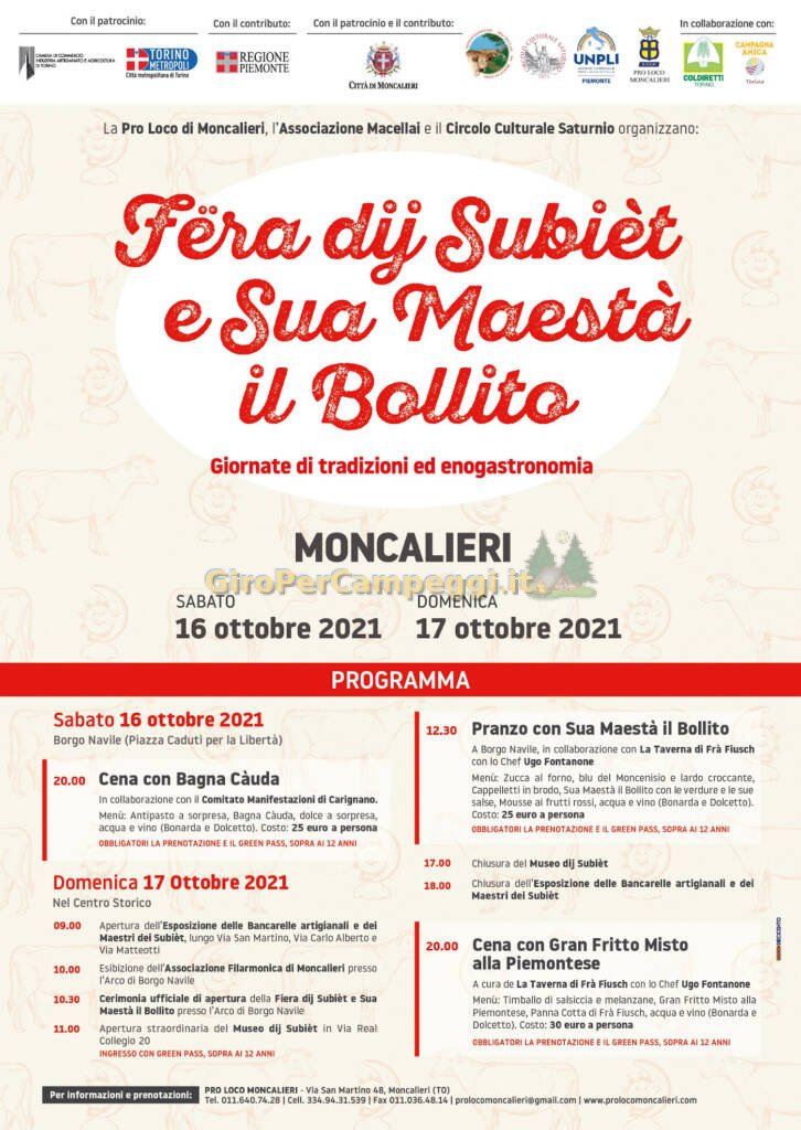 Fëra dij Subièt e Sua Maestà il Bollito! a Moncalieri (TO)