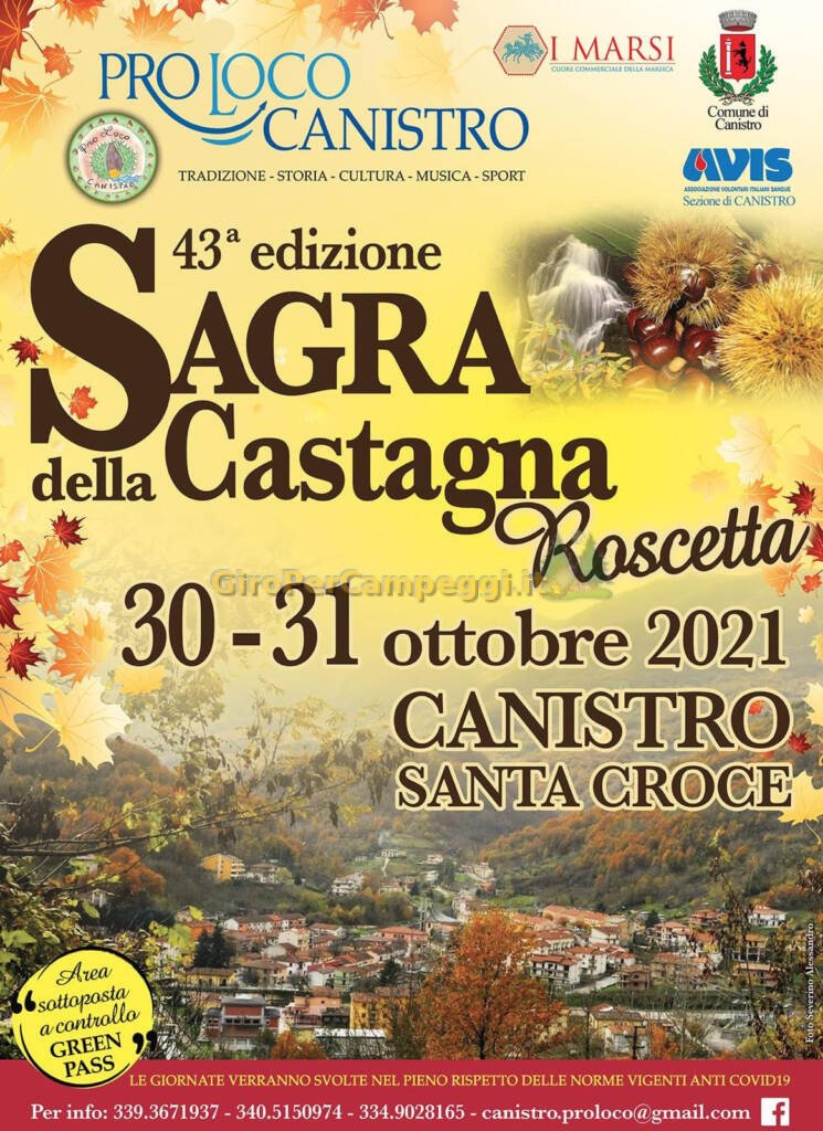 Sagra della Castagna Roscetta a Canistro (AQ)