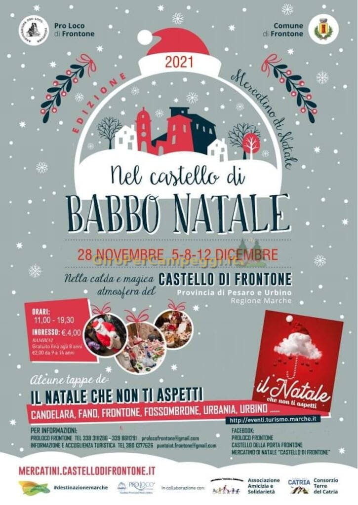 Mercatini nel Castello di Babbo Natale Frontone (PU)