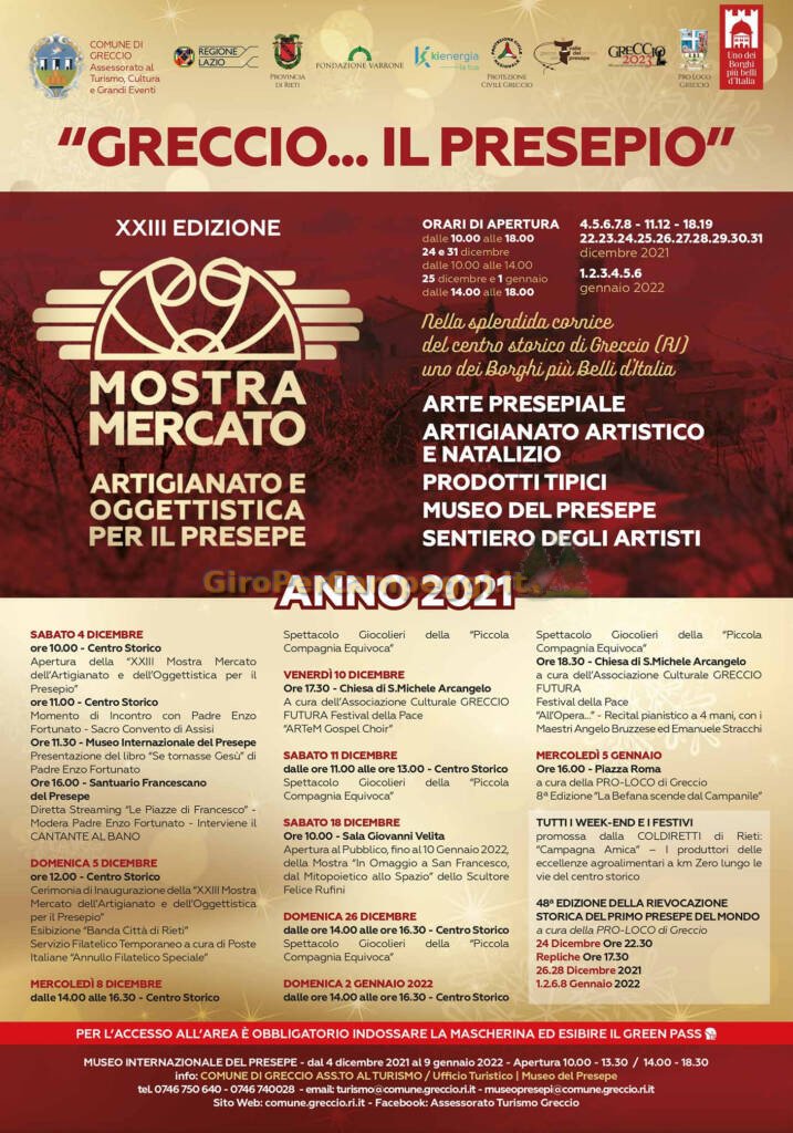 Mostra Mercato dell'Artigianato e dell'Oggettistica per il Presepio Greccio (RI)