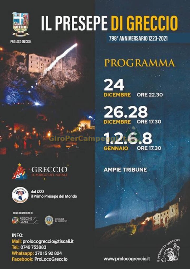 Rievocazione Storica del Primo Presepio Vivente del Mondo Greccio (RI)