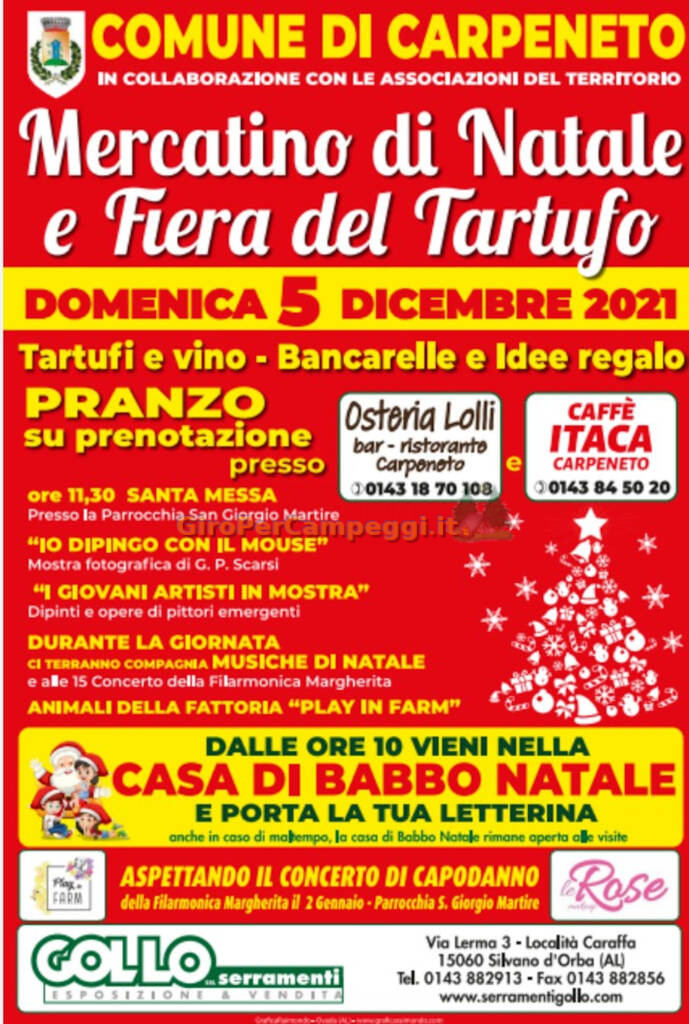 Mercatino di Natale e Fiera del Tartufo Carpeneto (AL)