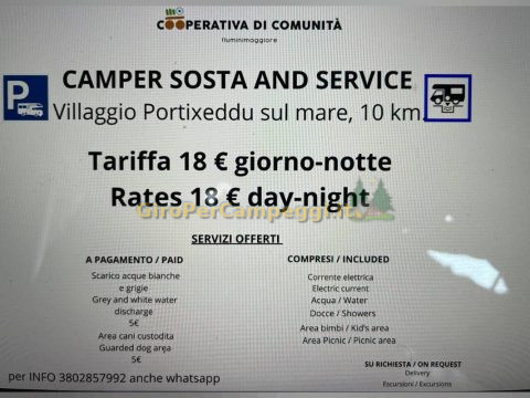 Area Sosta Camper Villaggio Portixeddu Fluminimaggiore (SU)