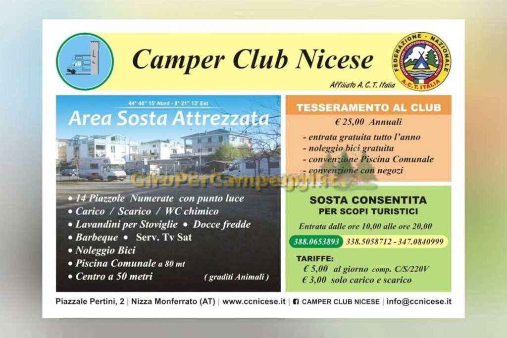 Area Attrezzata Camper Nizza Monferrato (AT)