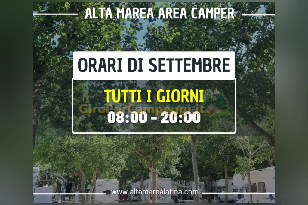 Area Attrezzata Camper Alta Marea di Latina (LT)