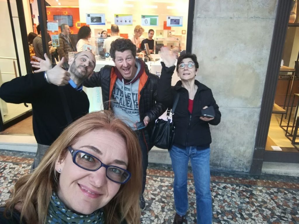 Bologna centro sotto ai Portici - Io e Monica con Claudio e Pamela